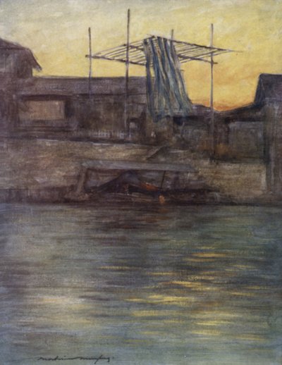 Un canal arrière, Osaka - Mortimer Ludington Menpes